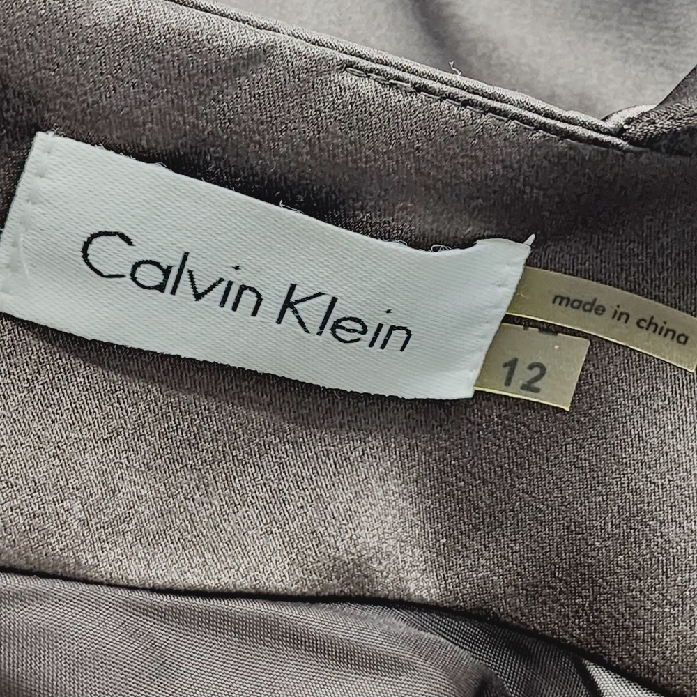 NWT Calvin Klein Sweetheart crisscross fit & flare mini dress 12 brown - Picture 7 of 9